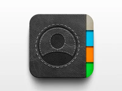 Contacts ✲ Leather apple icon leather skeuomorphism