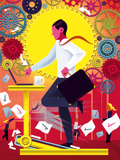 Fit To Work - Robin Boyden - Appelberg adobe business character characterdesign characters digital digital art digital illustration editorial illustration illustrator magazine photoshop