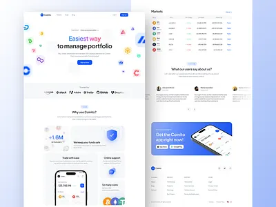 Coinito wallet - Landing page bento bento design bento grids clean coin crypto crypto landing design finance flat minimal mobile ui wallet wallet app web