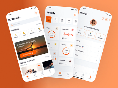 Fitness App activity page fitness fitness activity page fitness app fitness case fitness case study fitness homepage fitness mobile app fitness profile page fitness ui fitness ui page gym app homepage homepage ui profile page profile ui ui workout app