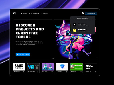Claim Tokens - Web3 connect illustrations nft project tokens ui ux wallet web3