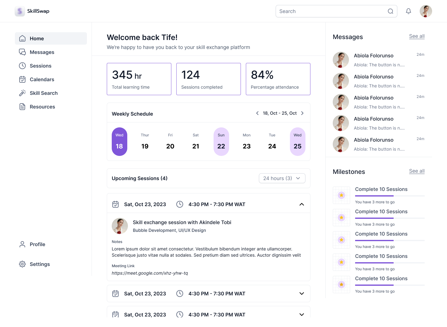 Tutor/Dashboard by ELIJAH BENJAMIN on Dribbble