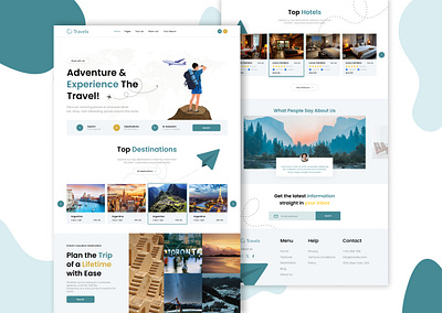 UI Design for a Travel Website in Figma branding design figma graphic design illustration landing page logo prototype ui ui design