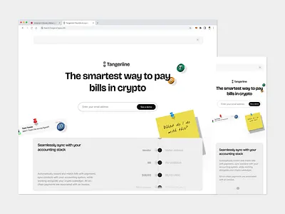 Pay bills with crypto landing page blockchain design landing page mobile ui web3 website
