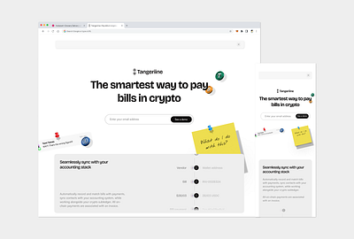 Pay bills with crypto landing page blockchain design landing page mobile ui web3 website