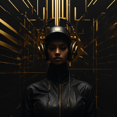 Golden Pulse: Crafting a Dark and Atmospheric GOLD Cover art brand design dj electronic ep futuristic gold ia label melodic music techno