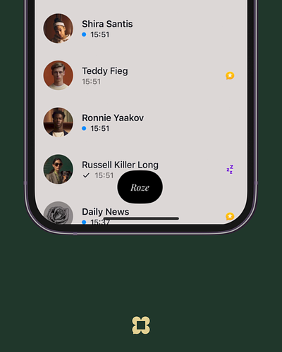 Roze Messaging new Action Bar animated app messaging messenger ui ux