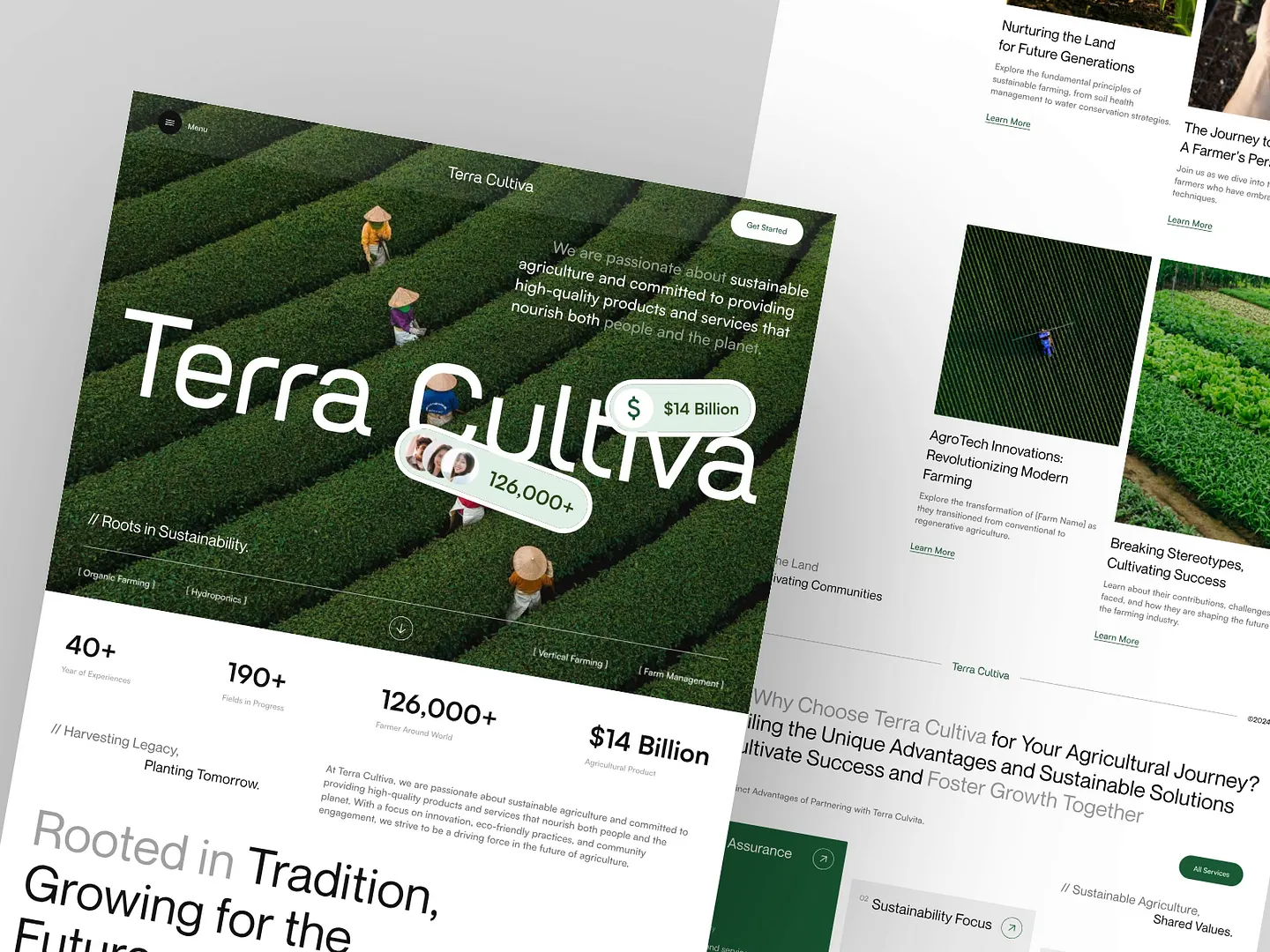 Innovative Farm Website Design: Terra Cultiva Landing Page