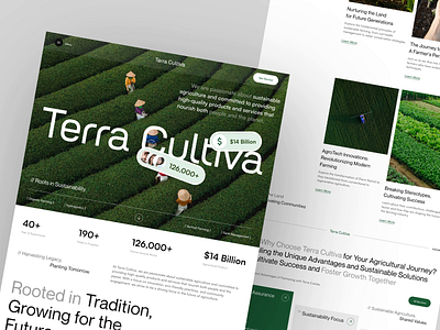 Terra Cultiva - Agriculture Landing Page agriculture animation branding design farm fresh green interaction landing page minimalist mobile modern farm product product design typography ui uiux ux web design website
