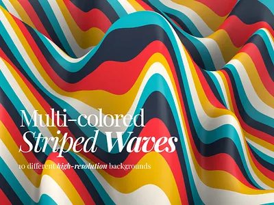 Colorful Striped Wave Backgrounds 3d 3d rendering abstract backdrop background colorful dynamic grphic illustration modern multi colored smooth stripe striped stripes wallpaper wave waves wavy
