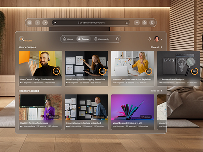 Apple Vision Pro: UX Design Courses Platform apple vision learning online courses ux ux learning vision os vision pro