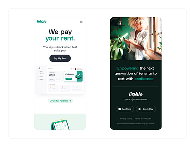 SuperFine → [Livble] [LP] brand branding design green landing page mobile superfine ui web וס