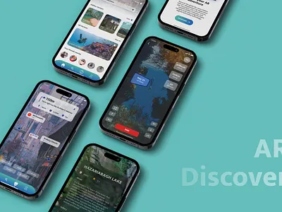 AR DISCOVER - AR TRAVEL APP adventure app design ar ar points ardiscover artravel augmented realiity branding design explore figma hidden gem journey thrilling travel app ui ux