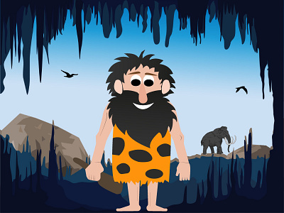 Caveman caveman colours design earlyman illustration learning primitive rookie stoneage