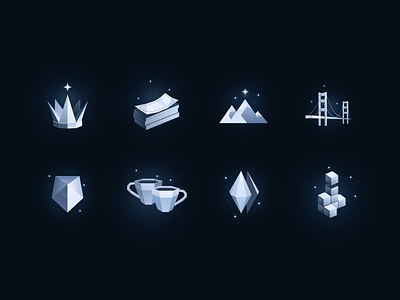Icons set for Founders inc 3d icons brand design brand designer branding chat clean crown custom icons geometric graphic design growth icon designer iconography icons icons set illustration illustrations low poly website icons website illustrations