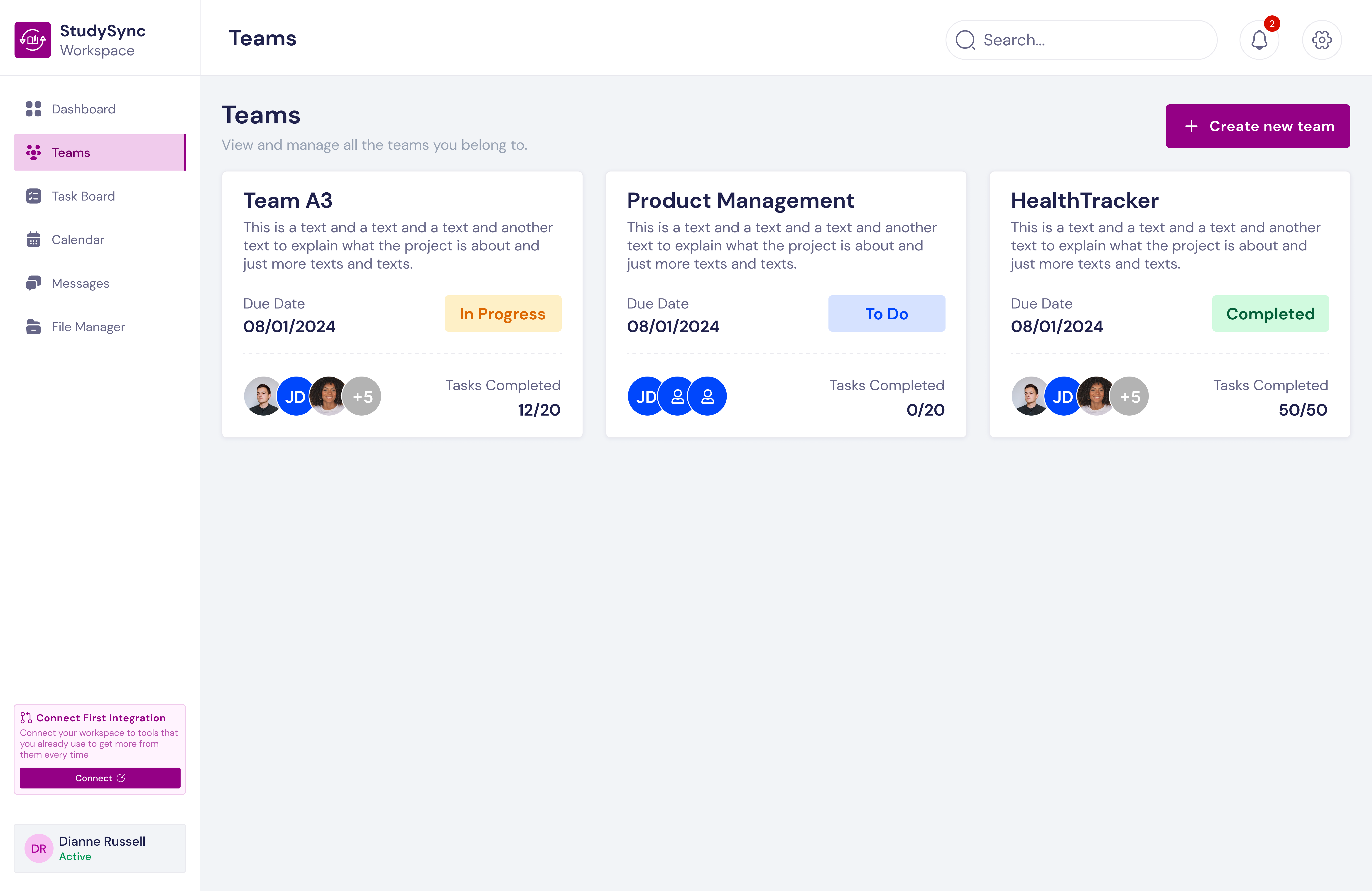StudySync - A student collaboration system app design ui