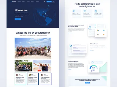 Secureframe - About Us Page illustration landing page ui web web design web page website