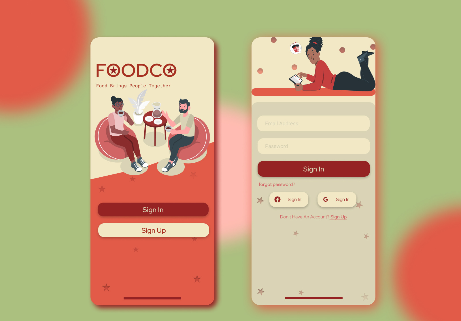 Food App Sign In Page by Halima Khatun on Dribbble