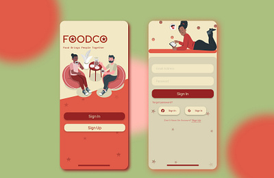 Food App Sign In Page figma design mobile application sign in page ui