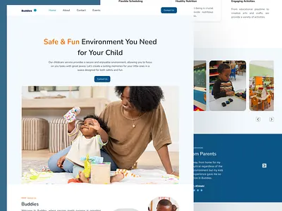 Childcare Landing Page branding design figma illustration interaction design product design ui user research ux visual design