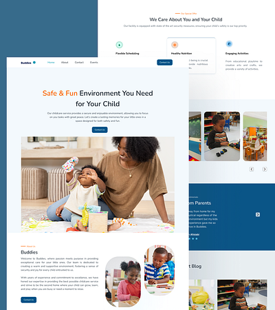 Childcare Landing Page branding design figma illustration interaction design product design ui user research ux visual design