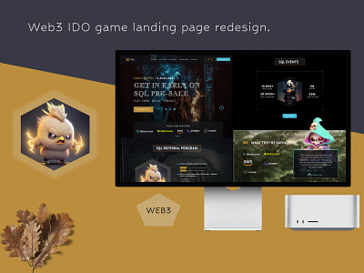 Web3 IDO game website design. 3d animation branding graphic design motion graphics ui