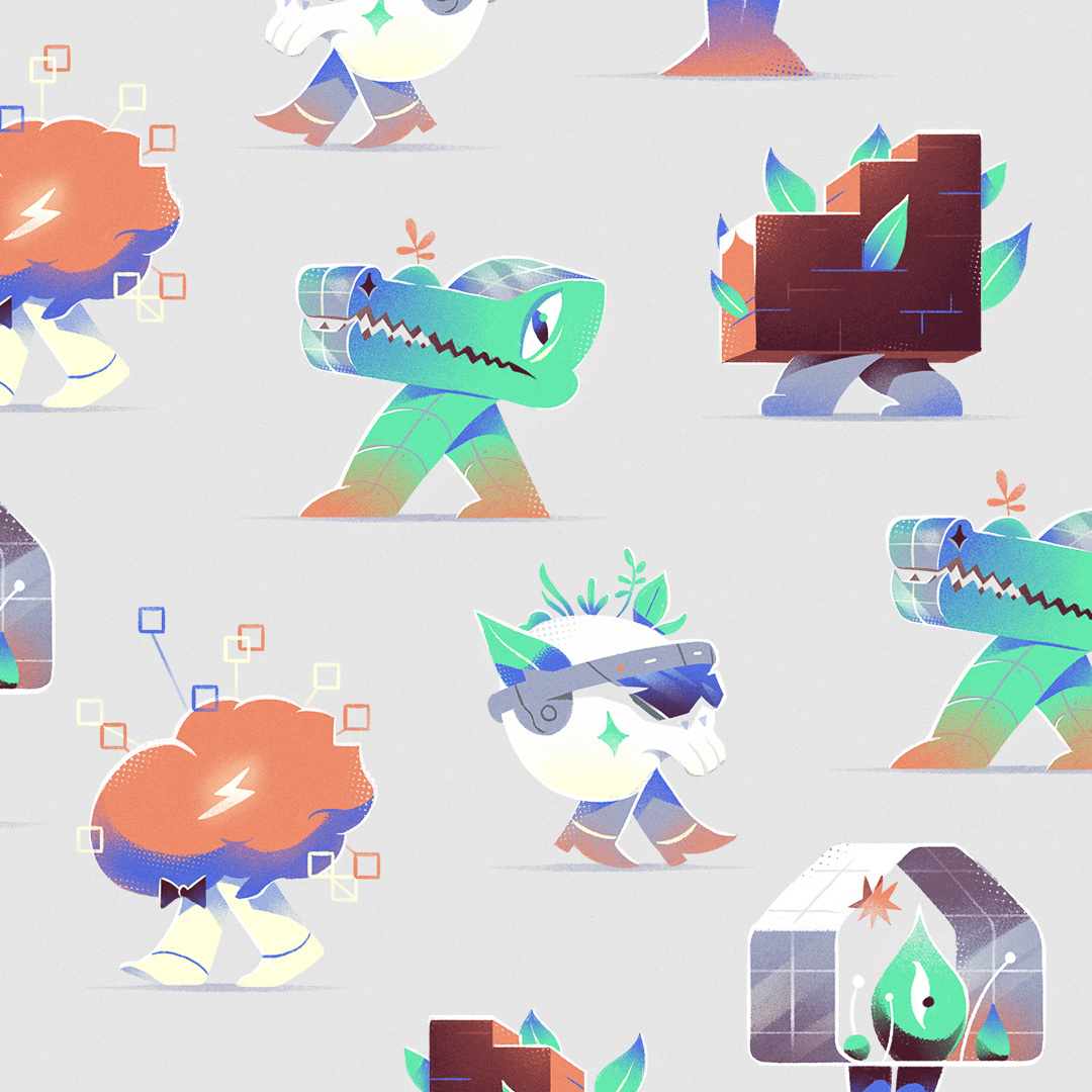 Solarpunks. character design ecology future illustration nature solarpunk sustainable tech technology