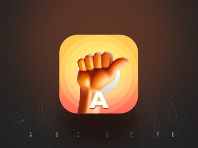 Daily UI #005 app icon dailyui deaf world filipino sign language
