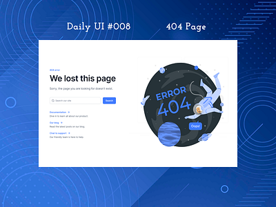 Daily UI #008 - 404 Page 404 page dailyui day 008 error responsive ui ux website