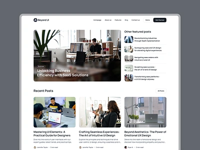 Blog page UI design - Beyond UI beyond ui blog blog page blog post blog post ui blog ui blog website design design system figma free ui kit news news website single blog ui
