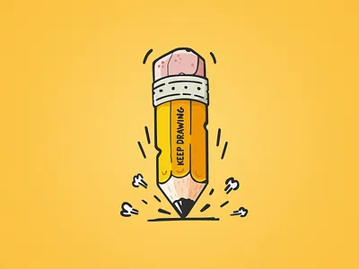 Keep Drawing cartoon doodle for designers for illustrators illustration keep drawing pencil t shirt design vector art