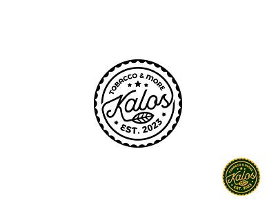 Kalos Tobacco green kalos logo smoking store tobacco yellow