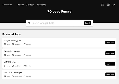 Job Search User Interface ui