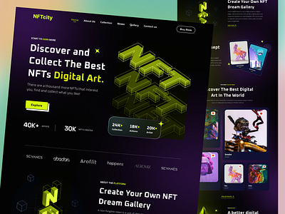 NFT Marketplace Website Design 💎 3d animation branding figma graphic design logo nft nft market nft website ui uiux