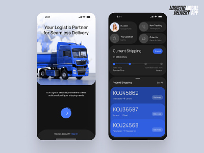 Logistic Delivery Mobile App delivery app figma ios app logistic logistic app mobile app transport app ui uxui