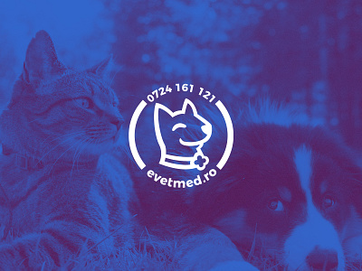 EvetMed - Veterinary cat dog logo medic veterinary