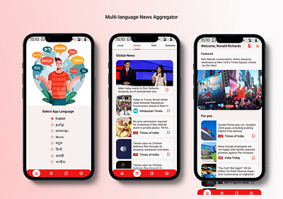 News Aggregator color daily challenge design figma mobile app news aggregator ui ui ux