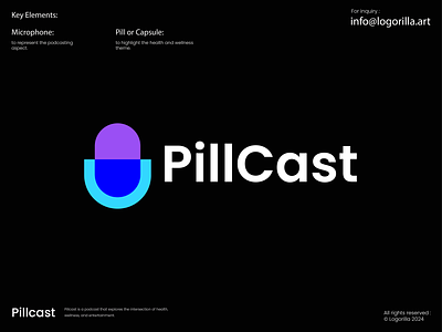 pillcast capsule doctor health logo microphone pill podcast vitamine