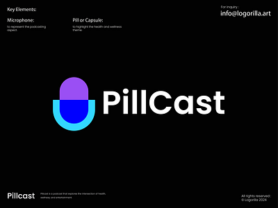 pillcast capsule doctor health logo microphone pill podcast vitamine