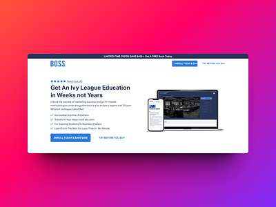 The B.O.S.S. Marketing Program - Landing page landing page ui design uxui design