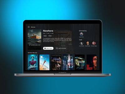 A smart TV interface for a movie streaming app ui