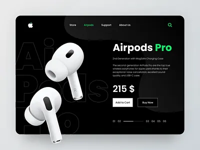 Apple AirPods Pro - Web layout airpods airpodspro apple airpods design landing page product top trend trending ui ui design uiux ux ux design web web design website