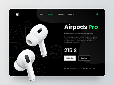Apple AirPods Pro - Web layout airpods airpodspro apple airpods design landing page product top trend trending ui ui design uiux ux ux design web web design website