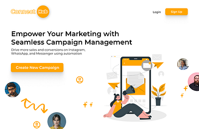 Campaign management - ConnectHub 3d design designer graphic design landingpage management motion graphics ui uiux