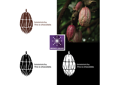 hmmmm.hu logo design brand branding cacao chocolate cocoa beans emblem hidden icon identity logo logoaward logotype monogram typography