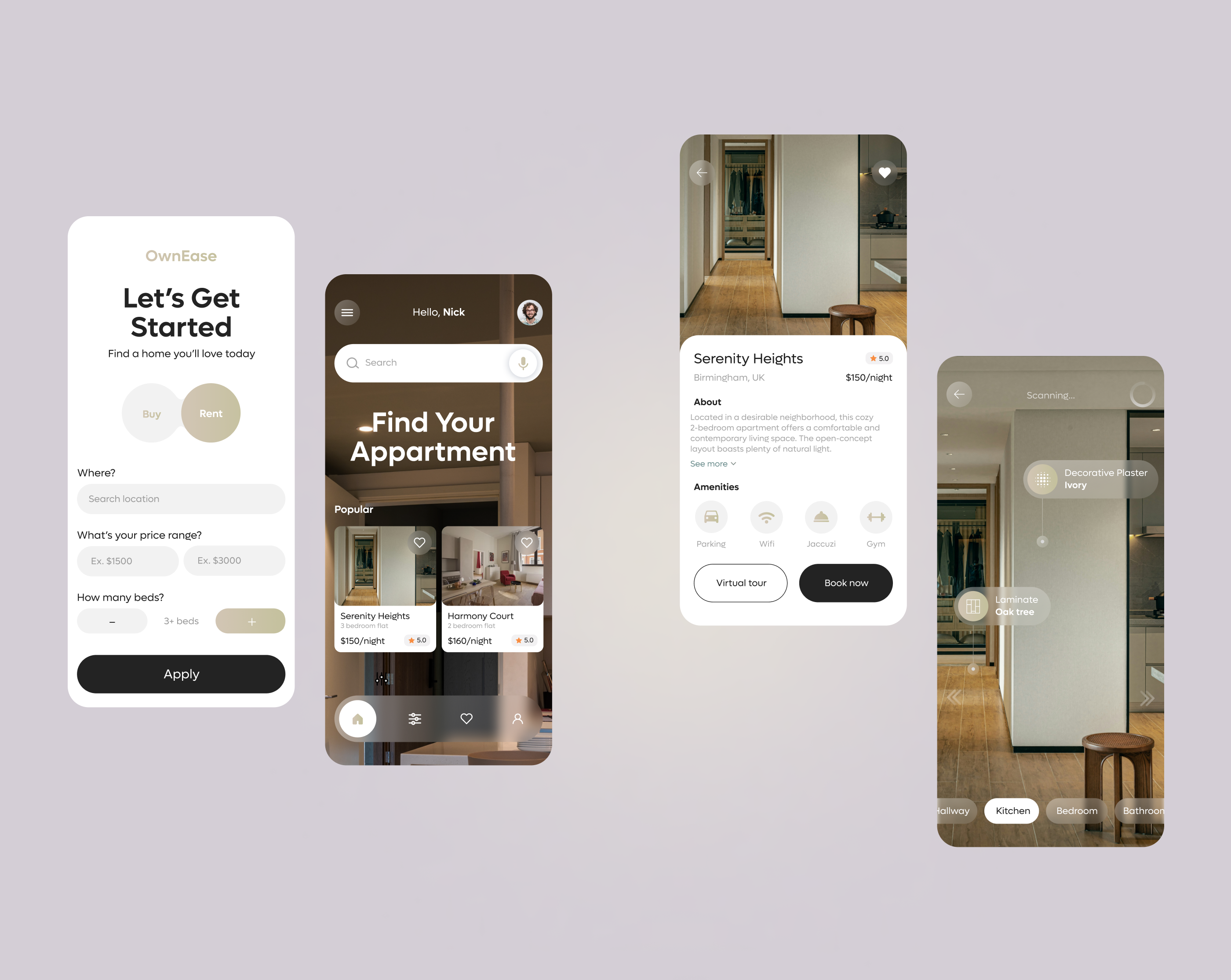 Apartment Rental App UI Concept apartment app app concept app design concept design rental ui ui ux uiux ux web web design
