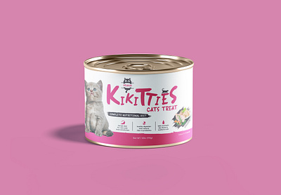 Kikitties Cat Canned Food Packaging design cat food graphic design label packaging label