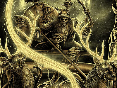 Santa Cursed band merch black metal christmas dark art demon elf evil santa krampus myth santa claus satan