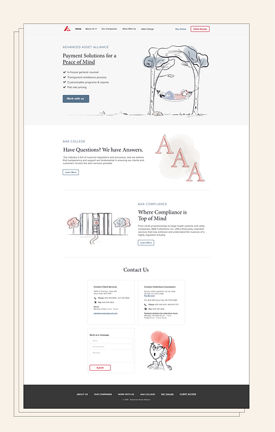 Custom website & illustrations for payment solutions group illustration web design