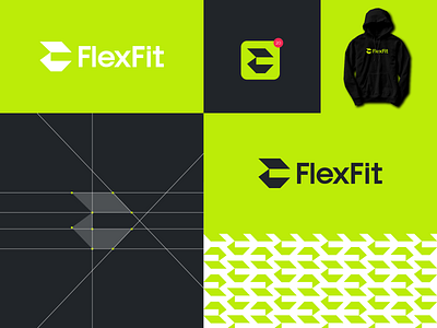 FlexFit Logo apps branding fit fitness fitnesslogo gym logo gymlogo identity logo logodesigner logogrid logomaker logoprocess logos mark minimal sass logo software techbrand technology